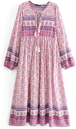 slim fit dress slacks Women’s Boho Hippie Purple Maxi Dress – Fall Beach Dress main image 0