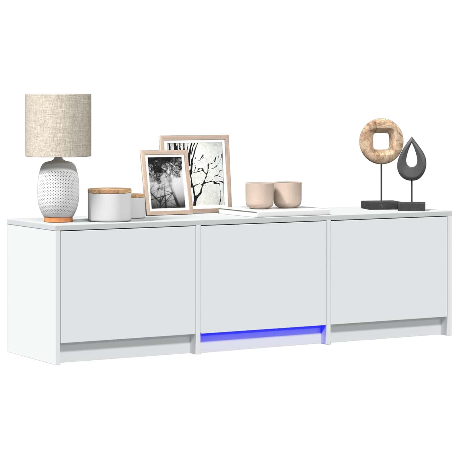 vidaXL Mobile TV con LED 140 x 34 x 40 cm Bianco Legno ingegnerizzato