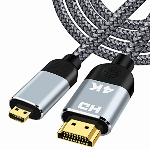 �}�C�N��HDMI to HDMI�P�[�u�� Micro HDMI to HDMI �ϊ��P�[�u��2M 4K 60Hz ����18Gbps �o�����`�� �A���~�j�E���n�E�W���O/�i�C�����҂݃T�|�[�gHDR 3D ARC �Ή� Go Pro 7 6 5/Transfo