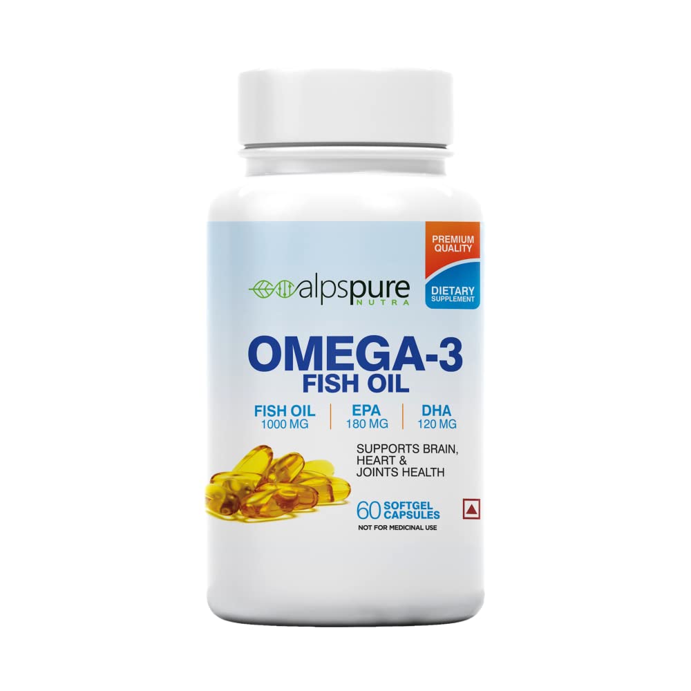 Buy Alpspure Nutra Omega 3 Fish Oil 1000 Mg ty s 60 Softgels 180Mg