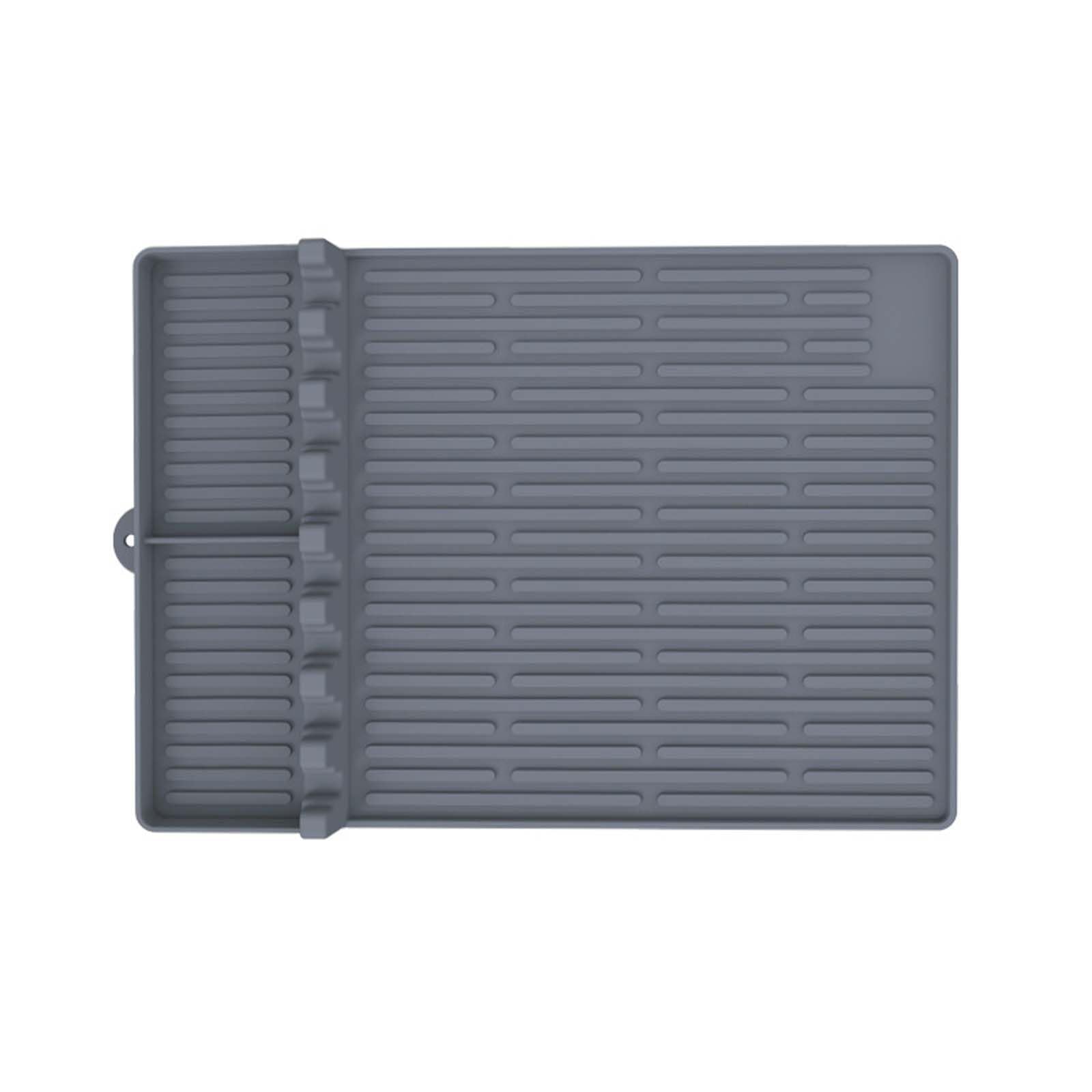 3 in 1 Grill Side Shelf Mat,Silicone Large Non-slip Grill Tool Mat for Blackstone,Utensil Rest with Drip Pad for Flat Top Grill Accessories, Outdoor Grill Utensils Holder for BBQ,Gray