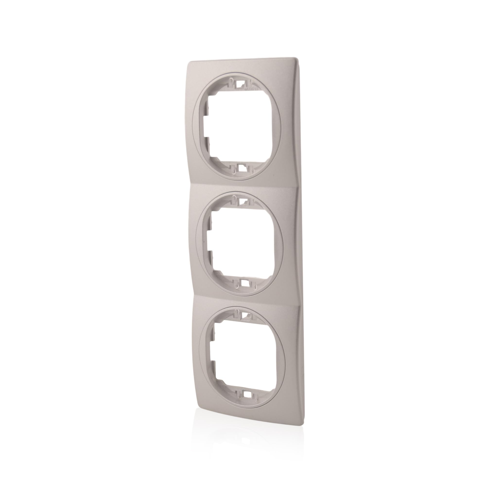 3x Datenbuchse Nobilis Set Silber 2xRJ45 Cat 6 FTP, Ø 60 mm & 3-fach Rahmen 80x222 mm vertikal ABS