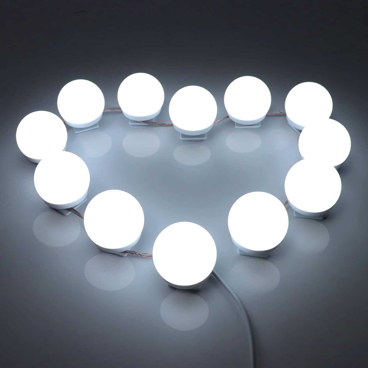 Vanity Lights for Mirror with Three Adjustable Color Models, LED Mirror Lights Fixtures Kit with 12 Dimmable Bulbs, Hollywood Style Vanity Mirror Lights Plug in for Makeup, Table Dressing Room Mirror