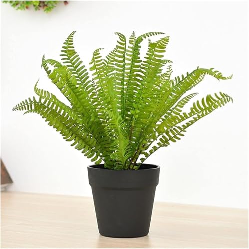 Plantas falsas, plantas de escritorio, plantas de plástico, hierba simulada Plantas artificiales en macetas Planta de simulación Flor de plástico Helecho de hierba persa for el hogar, granja, oficina,