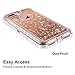 Anuck Case for iPhone 8 Plus Case, for iPhone 7 Plus Case 5.5 inch, 3 in 1 Hybrid Heavy Duty Defender Case Sparkly Floating Liquid Glitter Protective Hard Shell Shockproof TPU Cover - Rose Gold