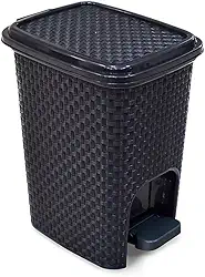 LIXEIRA RATTAN PRETA C PEDAL 7 LTS