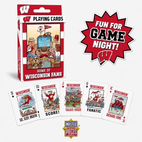 Image of Masterpieces Kid Playing Cards - Officially Licensed NCAA Wisconsin Badgers Deck