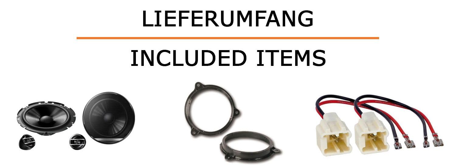 Lautsprecher Boxen Einbaupaket für Pioneer TS-G170C kompatibel mit Nissan Qashqai J11 vorne | 2X Tief-Mitteltöner 2X Hochtöner