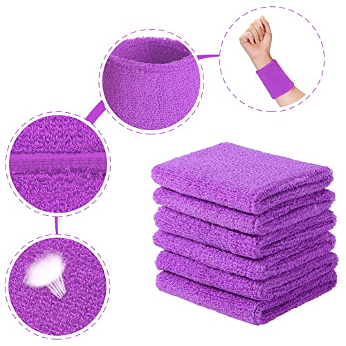 Image of Willbond Wrist Sweatbands, Sports Sweatbands for Competition, Sweat Absorbent, for Basketball, Tennis, Football, Running and Work (Pack of 6)