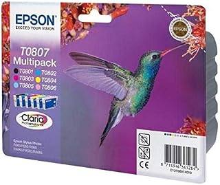 Epson T0807 Hummingbird Genuine Multipack, 6-colours Claria Photo HD Ink Cartridges
