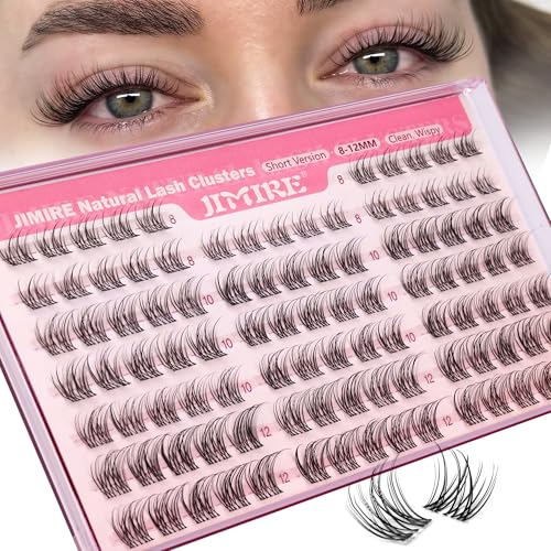 Image of Wispy Lashes Clusters with Invisible Band Venus Lash Clusters Natural Look Short Eyelash Clusters 8-12MM Cluster Lashes C-Curly DIY Natural Individual Lashes Clusters Extensions at Home
