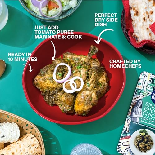 Image of Bhojan Bazaar Sindhi Green Chicken Masala Powder 50g, Ready to Cook in 10 Minutes, Serves 4, Chicken Masala for Curries, Ready in Cook Indian Spice Mix, Flavourful Masala for Chicken & Fish