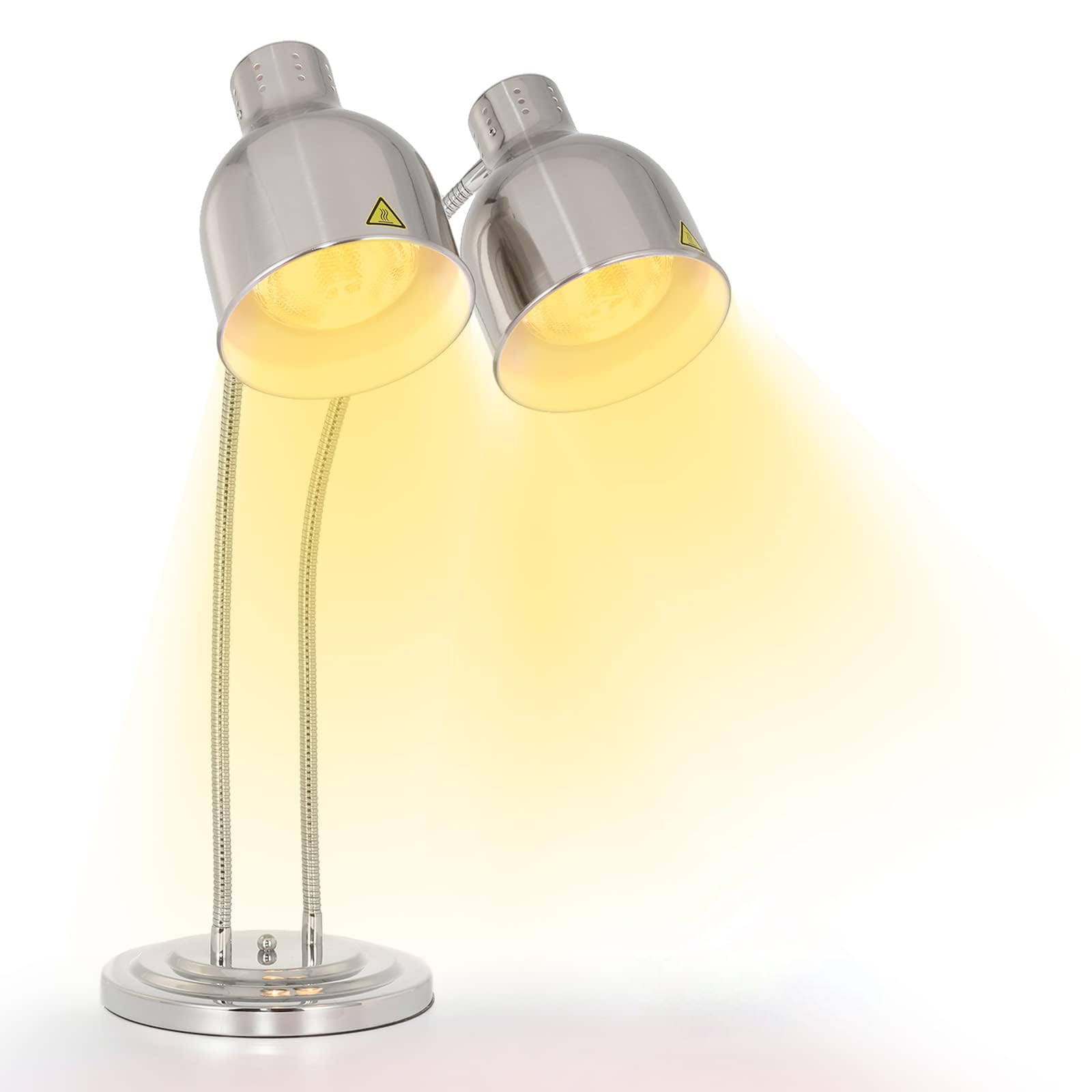 Lampe Chauffante Double Tête 2x250W - Chauffe-Plats Buffet Professionnel Inox - 500W