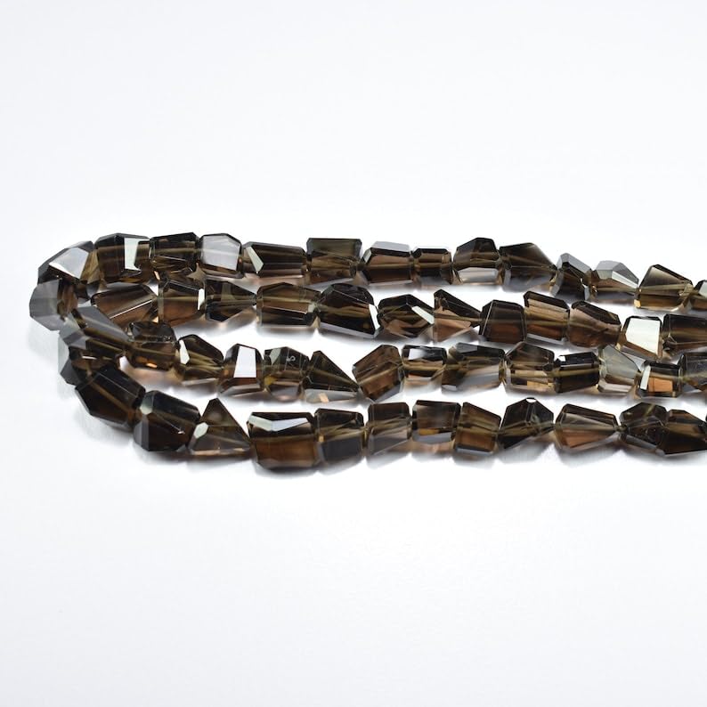 Naturalny kwarc dymny fasetowane koraliki 7,5 x 9 - 9,5 x 12,5 mm 40 cm długi sznurek tworzenie biżuterii koraliki z kamieni szlachetnych do naszyjnika, bransoletki