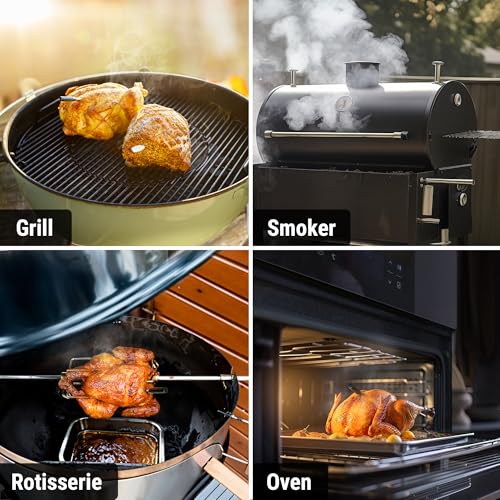 Image of TempPro 500ft Wireless Meat Thermometer for Cooking, Long & Short Colored Probes Bluetooth Meat Thermometer for Kitchen Oven Smoker, Rechargeable Meat Probe for Backyard Grill