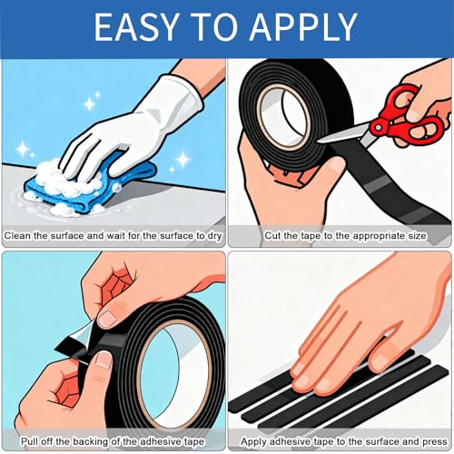 Image of Black Anti-Slip Stair Treads Tape,4 inch x35FT Heavy Duty PVC Non-Skid Grip Tape for Wooden Steps, Indoor /Outdoor Stairs, Pool Decks - Peel & Stick Waterproof Safety Traction