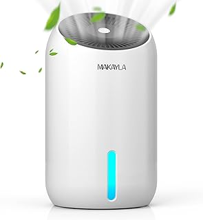 Dehumidifiers, MAKAYLA Dehumidifier 30 OZ(860ml),2200 Cubic Feet(240sq ft) Small Dehumidifier with Auto Shut Off and 7 Col...