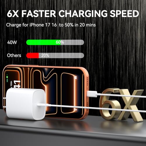 iPhone 18 17 16 15 Charger Fast Charging PD 40W, 10 FT USB C Charging Cable - image 4