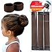 HAWWWY Women & Kids Hair Bun Maker - Ideal For Thin Hair - Easy-To-Use Donut Bun Maker - Quick & Stylish Updos, All Hair Types, Daily Use or Special Occasions - Gold (Pack of 3)
