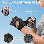 LIFECT Freedom Workout Gloves, Knuckle Weight Lifting Shorty Fingerless Gloves with Curved Open Back, for Powerlifting, Gym, Women and Men - Image 4