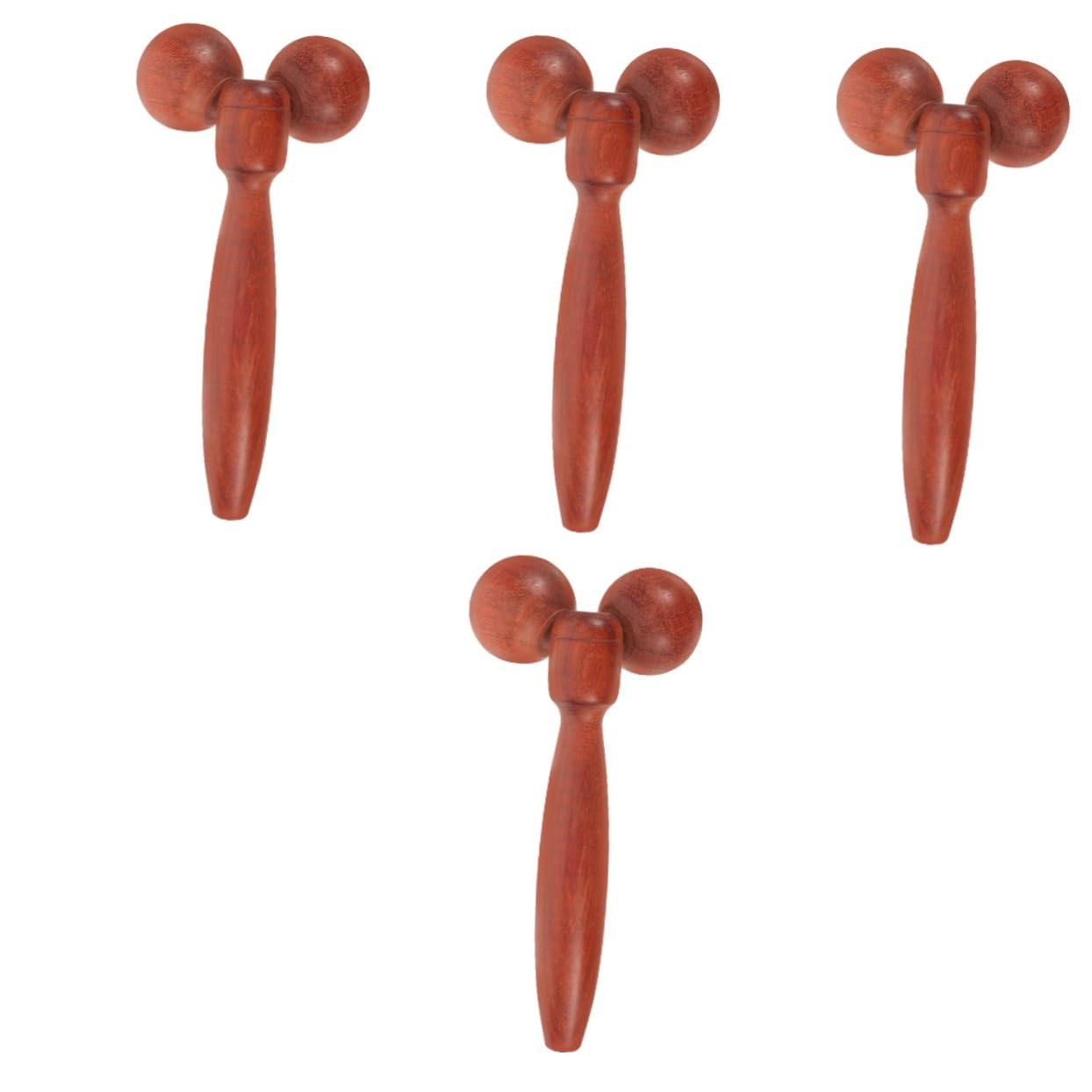 Ipetboom 4stücke Gesichtsmassagegerät Mit Holzrollen Handheld Für Gesicht Körper Und Augen Für Hautpflege Und Erfrischung Ergonomisches Design Einfach Zu Bedienen