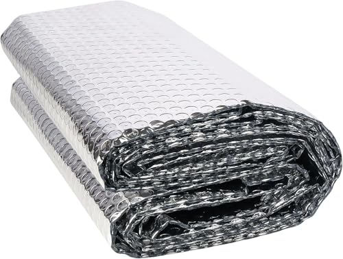 Storystore Aluminisierte Isolierfolie 120cm x 4.6m, 3mm Dicke Isolierung Dämmfolie Doppelseitige Alu-Luftpolsterfolie Heizkörper Reflexionsfolie für Fahrzeuge, Dächer, Fenster, Rohre usw