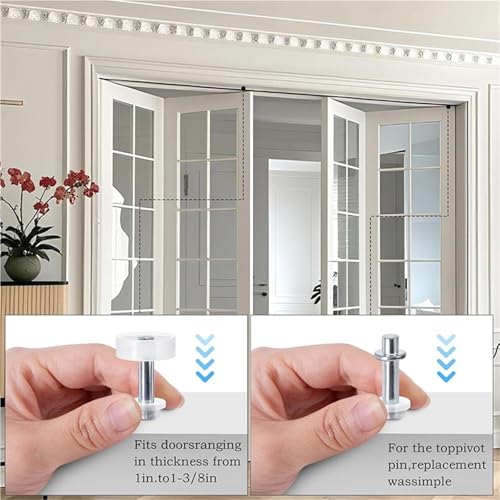 Durable 8pcs Bi-Fold Door Guide Wheel and Top Pivot Hardware Closet Repair Kit miniatura 3