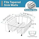 iSPECLE Small Dish Drainer for Kitchen Sink - Compact Stainless Steel Washing Up Rack with Cutlery Holder, Rust Resistant Wire Draining Board for Worktops, Caravans & Flats (29.5 x 34 cm), Silver - Image 3