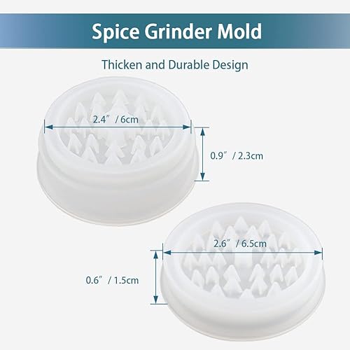 Miniatura 5 de 5 moldes de resina de silicona para resina epoxi con bandeja rodante grande y molinillo para moler y almacenamiento de bricolaje