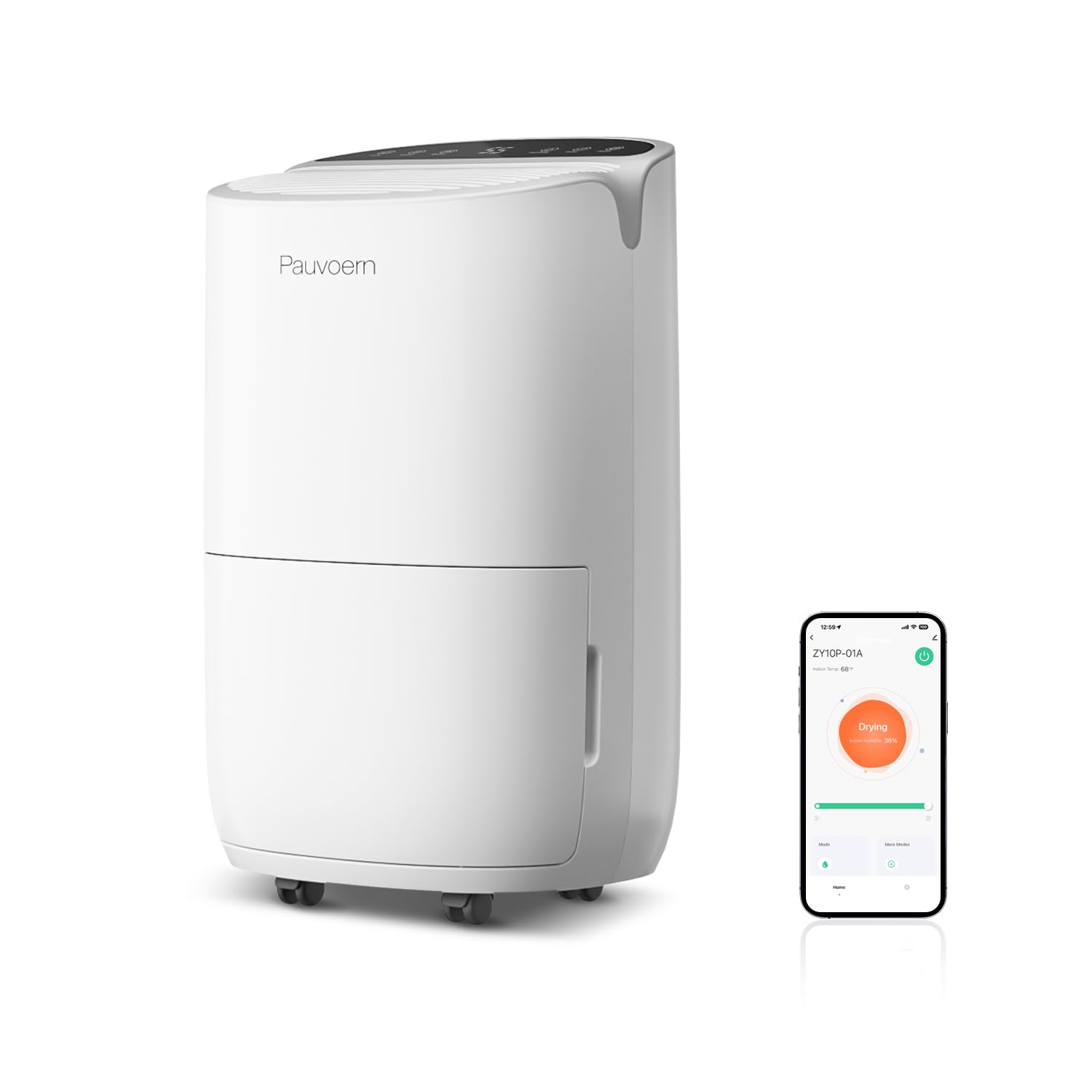 Déshumidificateur intelligent 12 L/jour pour maison, cave et chambre - Silencieux, élimination efficace de l’humidité, dégivrage automatique, verrouillage enfant, filtre à air