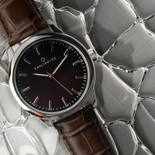 Image of Carlington Aristocrat Series Analog Watches for Men with Premium Leather Strap - CT 1077