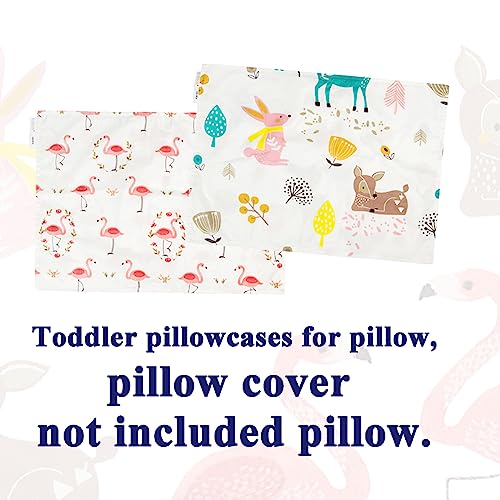 Image of ALVABABY Toddler Pillowcases 2 Pack Organic Cotton Fit 13 inchx 18 inch or 12 inchx16 inch Kids Pillow Cover Envelope for Girl Boy Travel(Pillowcase Only)