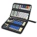 Produktbild Buntstifte Skizze Bleistift Set, KidsPark 52 Stück Zeichen Art Kit mit Farbstifte Zeichenstift Skizzierstifte Graphitstift Kohlestifte Spitzer Radier im Mäppchen Beutel für Kinder Erwachsene Künstler