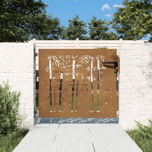 Festnight Gartentor Metall 85x75 cm Gartentür Zauntor Einzeltor Hoftor Tür Tor Zauntür Einfahrtstor Gartenpforte Pforte Abschließbar Stahl