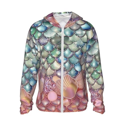 Chemise de soleil avec poches veste de protection solaire anti-UV imprimé sirène adulte