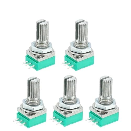 HFJQZTLE 5Pcs 250K Ohm Potentiometers Industrial Switches RK097 RK097N 3Pin Switch Audio Shaft 15mm Amplifier Sealing