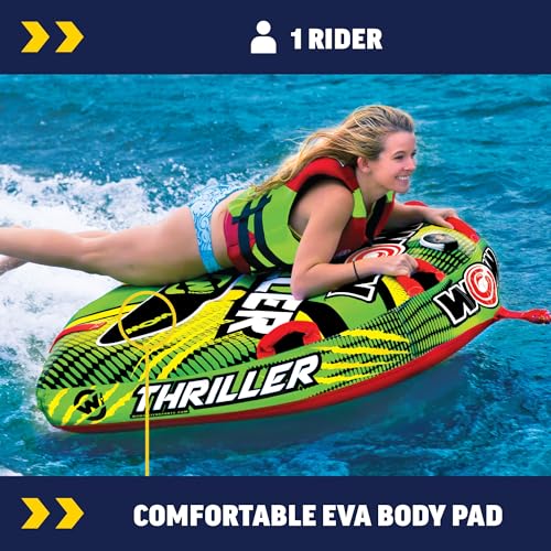 Image of WOW Sports Thriller Towable Deck Tube for Boating Adults, Tubing Boat Inflatable for Water Sports