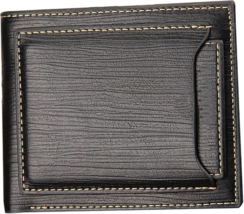 Wallets，Mens Wallets， Super Slim Minimalist Front Pocket Credit Card Holder Banknote with Compartments Coin Pocket ID Window(Black)