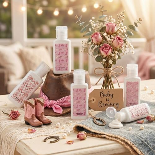 Demissle Cowgirl Mini Sunscreen Bulk Travel Size 1 oz Pink Cowgirl Party Decoration Spf 30 Sunscreen Lotion Bulk for Wedding Baby Shower Bridal Bachelor Western Birthday Party Decoration
