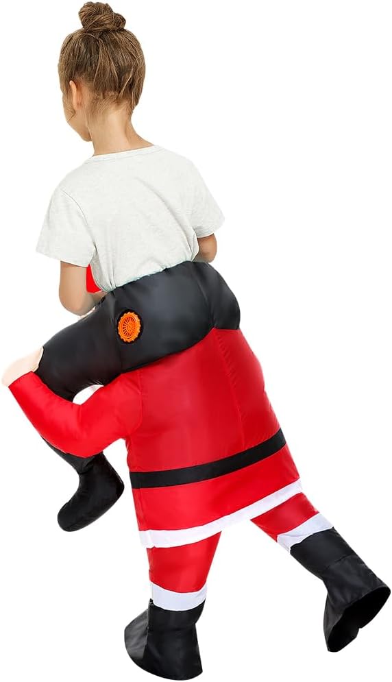 ZISUEX Santa Claus Inflatable Costume - Xmas Blow Up Suit Christmas Jumpsuit