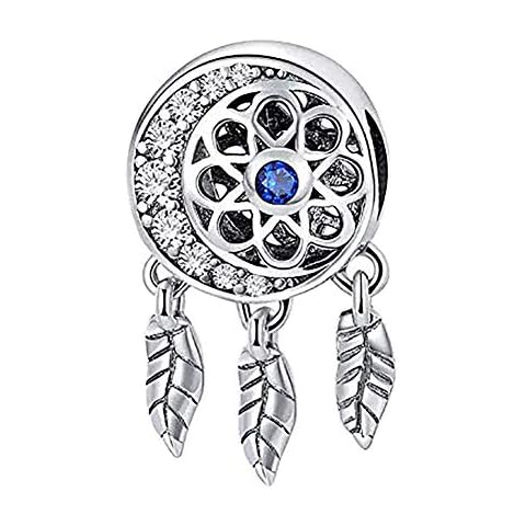 ABAOLA Dream Catcher Dangle 925 Sterling Silver Charm Feather Beads for Fashion Charms Bracelet & Necklace Cover