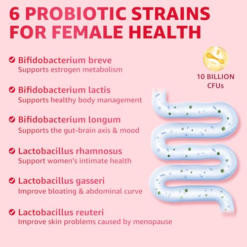 Image of Menopause Probiotics Filled Gummies for Women, Sugar Free Menopause Supplement Gummy with Ashwagandha, Dong Quai & Black Cohosh for Hot Flashes, Night Sweats, Mood Swings, Gut Health - Vegan, 120Cts