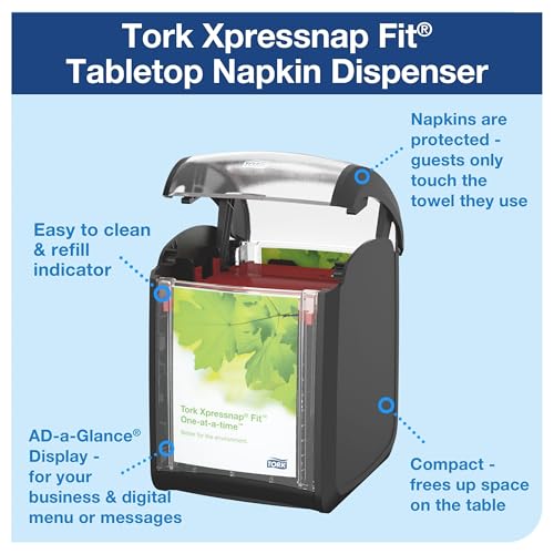 Tork Xpressnap Fit Tabletop Napkin Dispenser Black N14, 7232001 - image 2