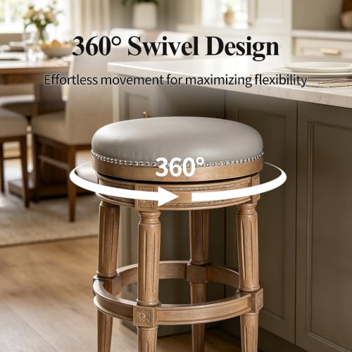 Image of DUHOME Swivel Bar Stools Set of 2, Stools with Removable Replaceable Legs
