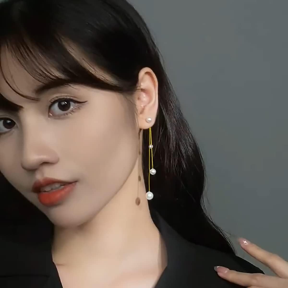 SLUYNZ Sterling Silver Pearls Dangle Earrings Chain for Women Teens Wedding Dangle Earrings Long Tassel - Image 2