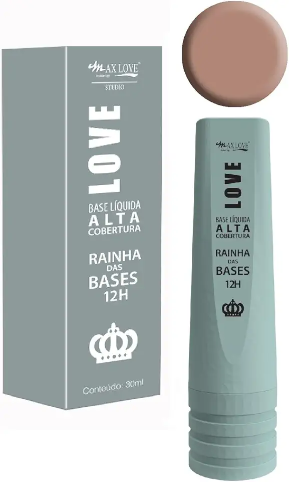 Base Líquida Max Love - Alta Cobertura Rainha Das Bases - Acabamento Matte, Longa Duração 12 Horas - Cor 616