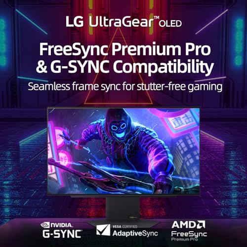 Image of LG 27 inch OLED QHD (2560 x 1440) Gaming Monitor, 480Hz, 0.03ms, FreeSync Premium Pro, G-Sync Compatible, DisplayHDR True Black 400, DCI-P3 98.5%, RGB Lighting, Adjustable Stand