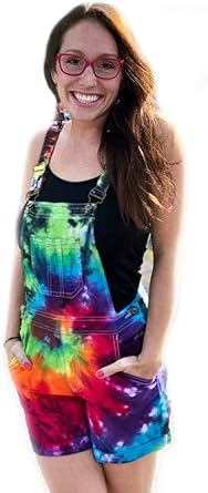 Tie dye overall shorts Clearance