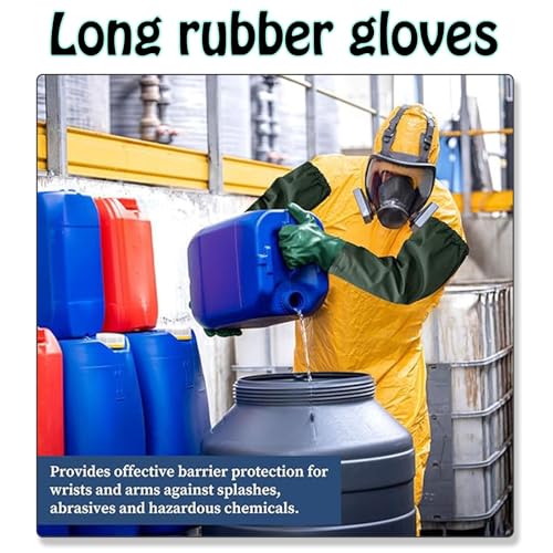 XcnPer Long Rubber Gloves, Pond Gloves, Long Arm Waterproof Gloves, Chemical Resistant, 70cm/27.5in, for Pond Cleaning, Fishing, and Aquaculture Maintenance - Image 4