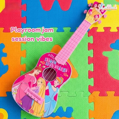 Image of Princess Theme Toy Guitar for Girls - Lightweight & Durable Educational Musical Instrument for Toddlers - Pink Guitar| Birthday Gift for Kids Ages 3+